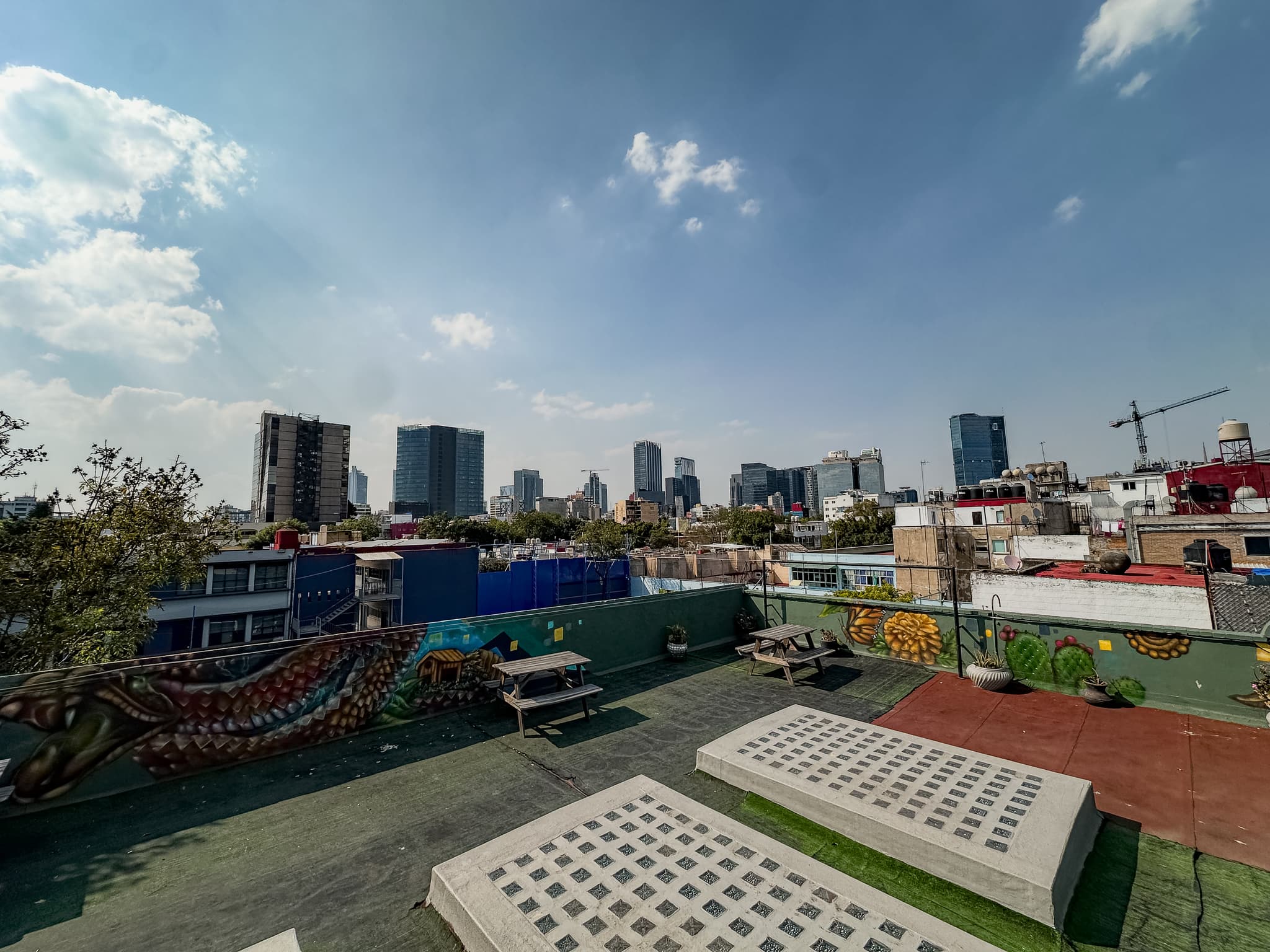 Rooftop con vista a Roma Norte